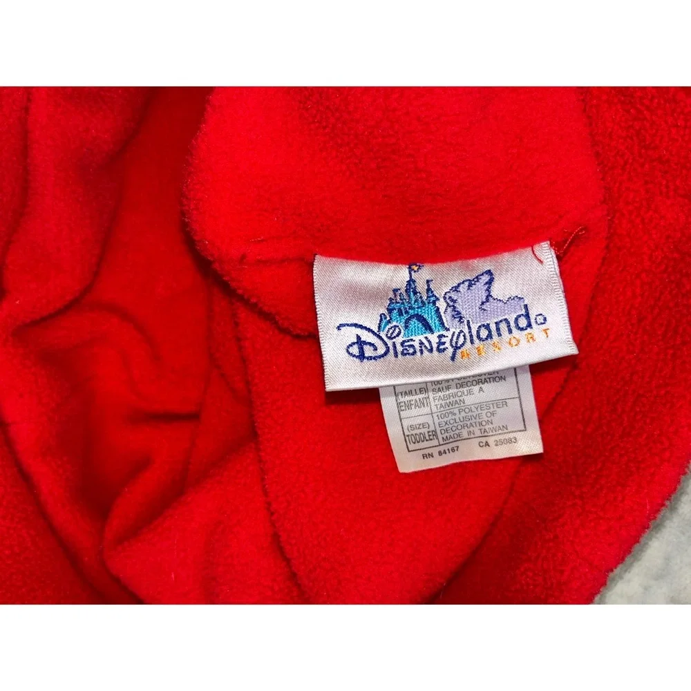 Vintage Disneyland Resort Fleece Hat Beanie Toddler Red Minnie Mouse Bow - Picture 3 of 5